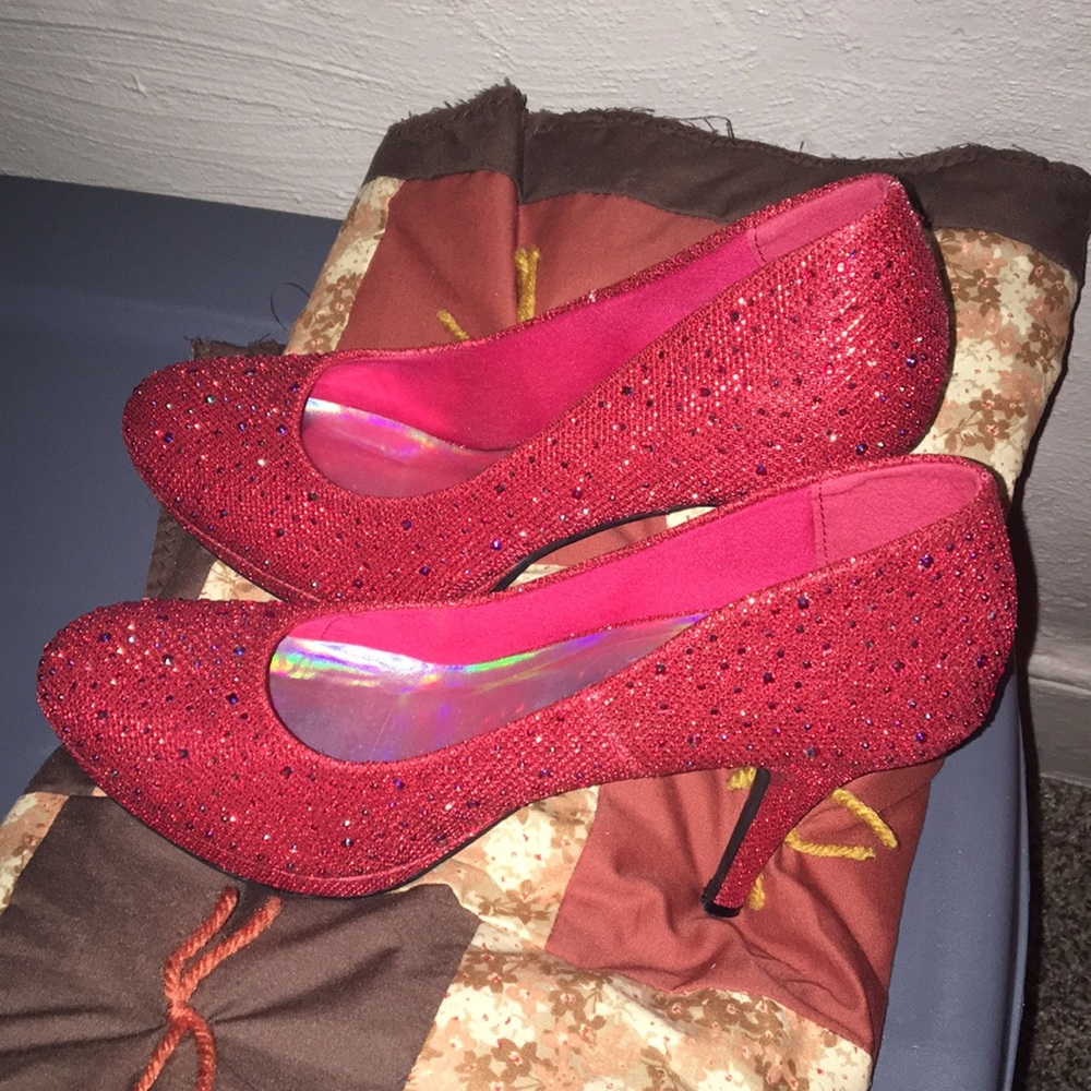 Silver Slippers Red high heels